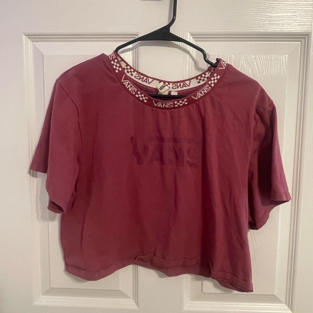 Dark pink and white Vans t-shirt